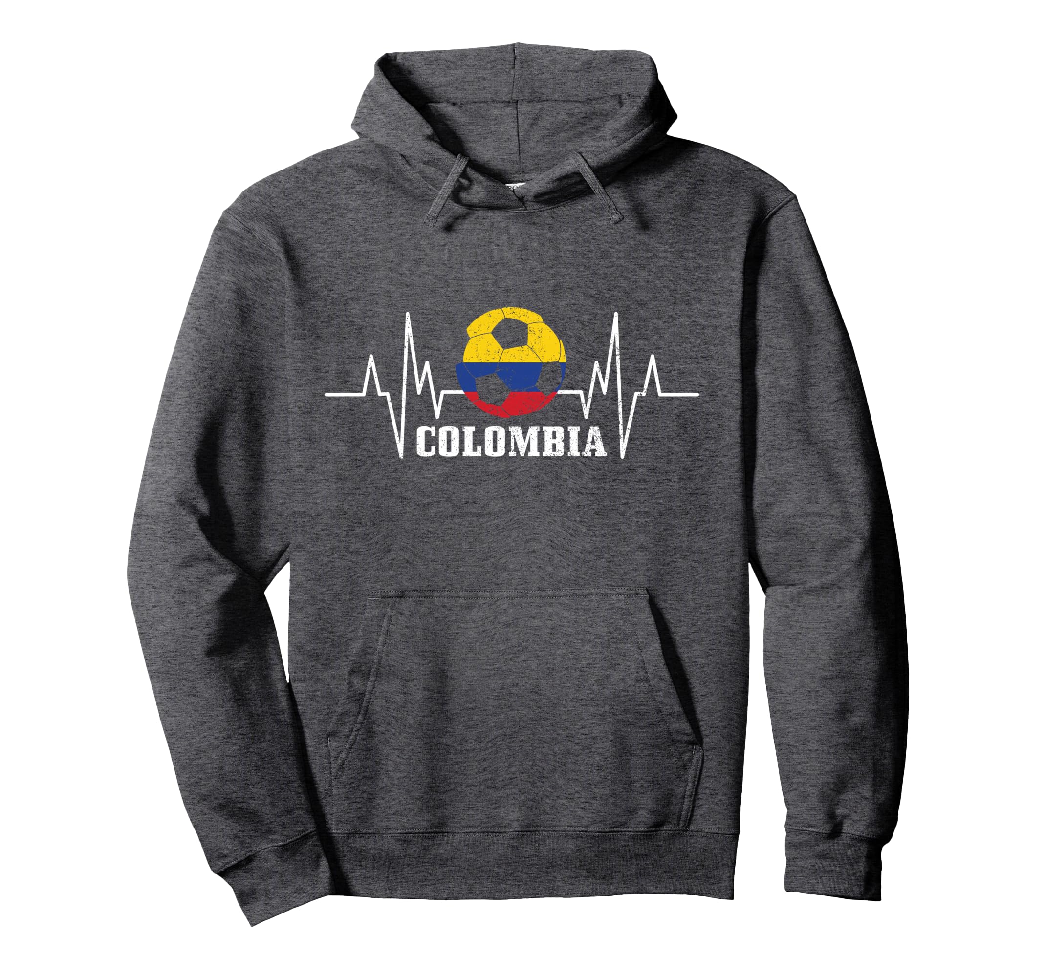 Colombia Heartbeat Colombian Flag Fan Hoodie - Unique Graphic Men Women - T-Shirt, Sweatshirt, Hoodie