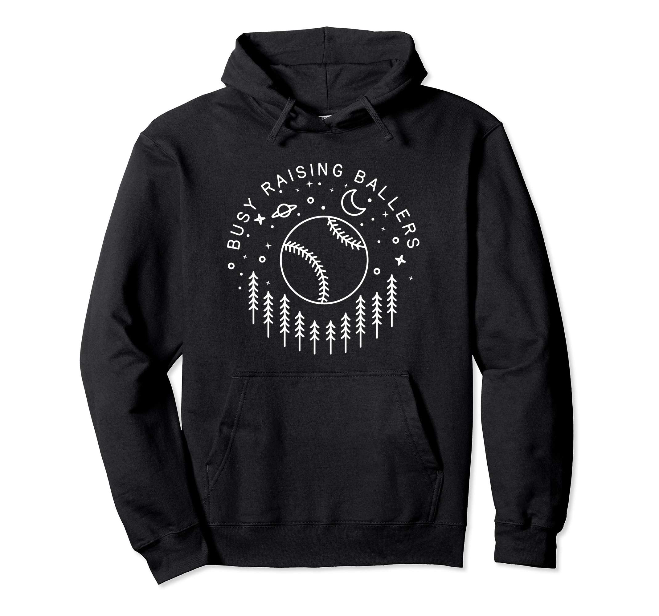 Baseball Busy Raising Ballers Line Art Hoodie - Minimalist Print Men Women - T-Shirt, Sweatshirt, Hoodie