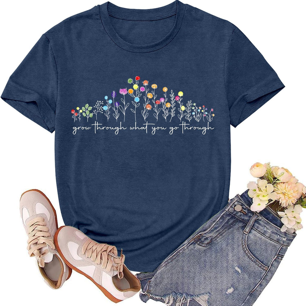 Inspirational for Women Grow Through What You Go - Adult & Kids T-Shirts, Sweatshirts & Hoodies apparel design preview 1