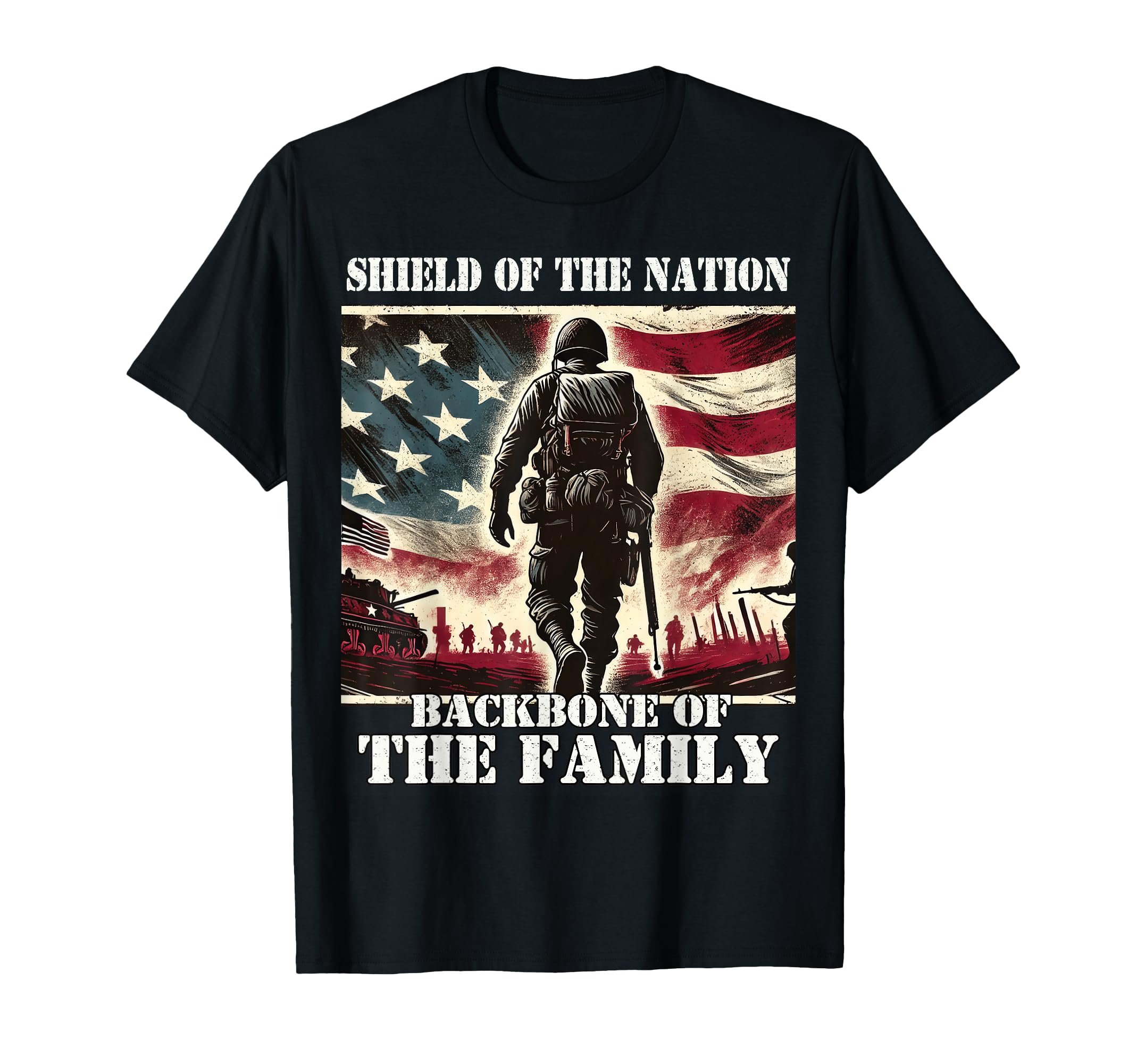 Shield Nation Backbone Family Military T-Shirt - Novelty Apparel Men Women - T-Shirt, Sweatshirt, Hoodie
