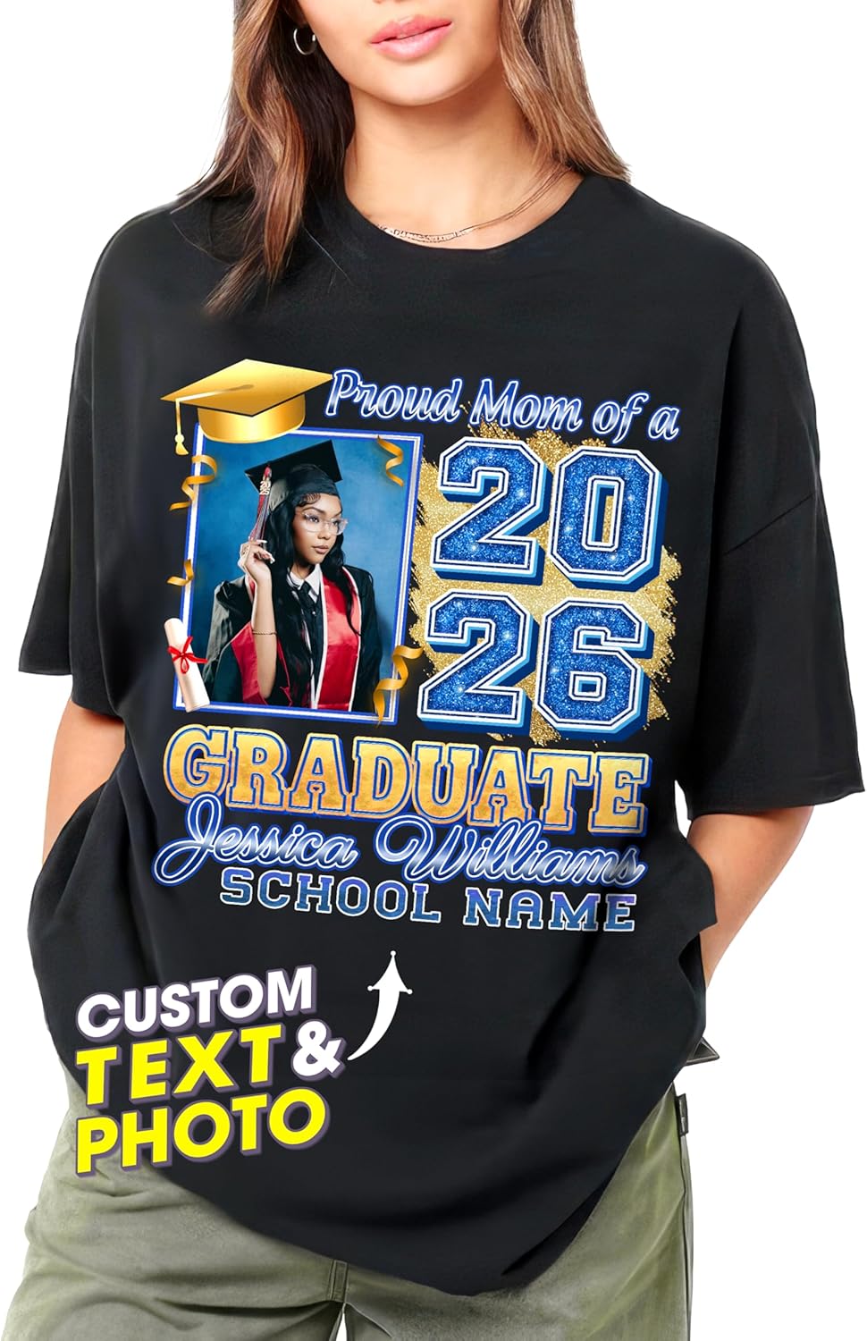 Custom Graduation 2026 for Family Mom of Graduate - Adult & Kids T-Shirts, Sweatshirts & Hoodies apparel design preview 1