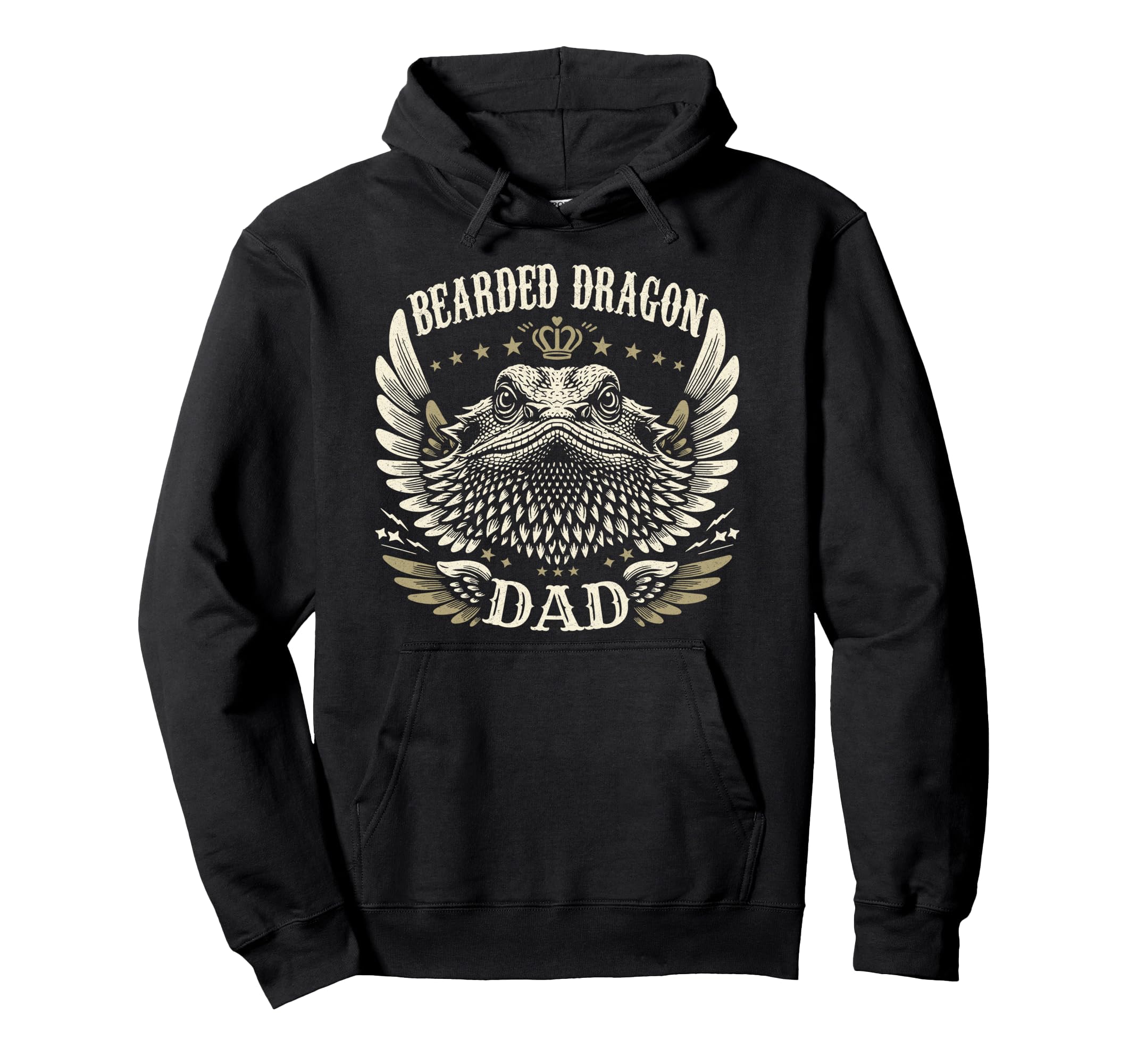 Bearded Dragon Dad Biker Wings Motorcycle Hoodie - Minimalist Print Unisex - T-Shirt, Sweatshirt, Hoodie