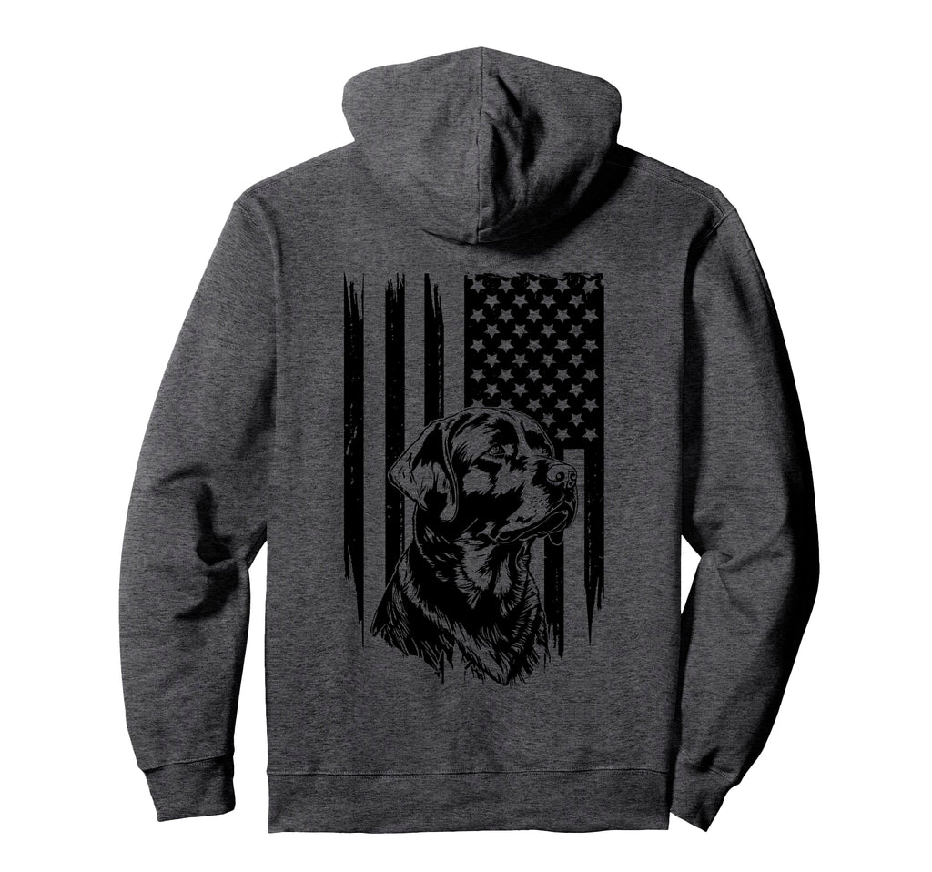 American Flag Labrador Retriever Dog Hoodie - Aesthetic Graphic Unisex - T-Shirt, Sweatshirt, Hoodie