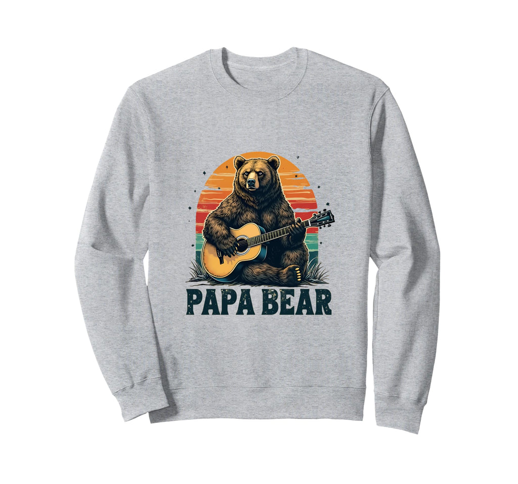 Papa Bear Guitar Sunset Sweatshirt - Minimalist Print Men Women - T-Shirt, Sweatshirt, Hoodie
