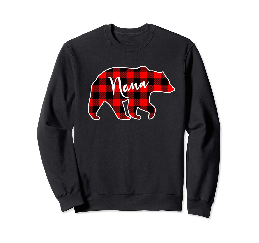 Nana Bear Red Plaid Matching Family Sweatshirt - Graphic Print Unisex - T-Shirt, Sweatshirt, Hoodie