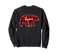 Nana Bear Red Plaid Matching Family Sweatshirt - Graphic Print Unisex - T-Shirt, Sweatshirt, Hoodie