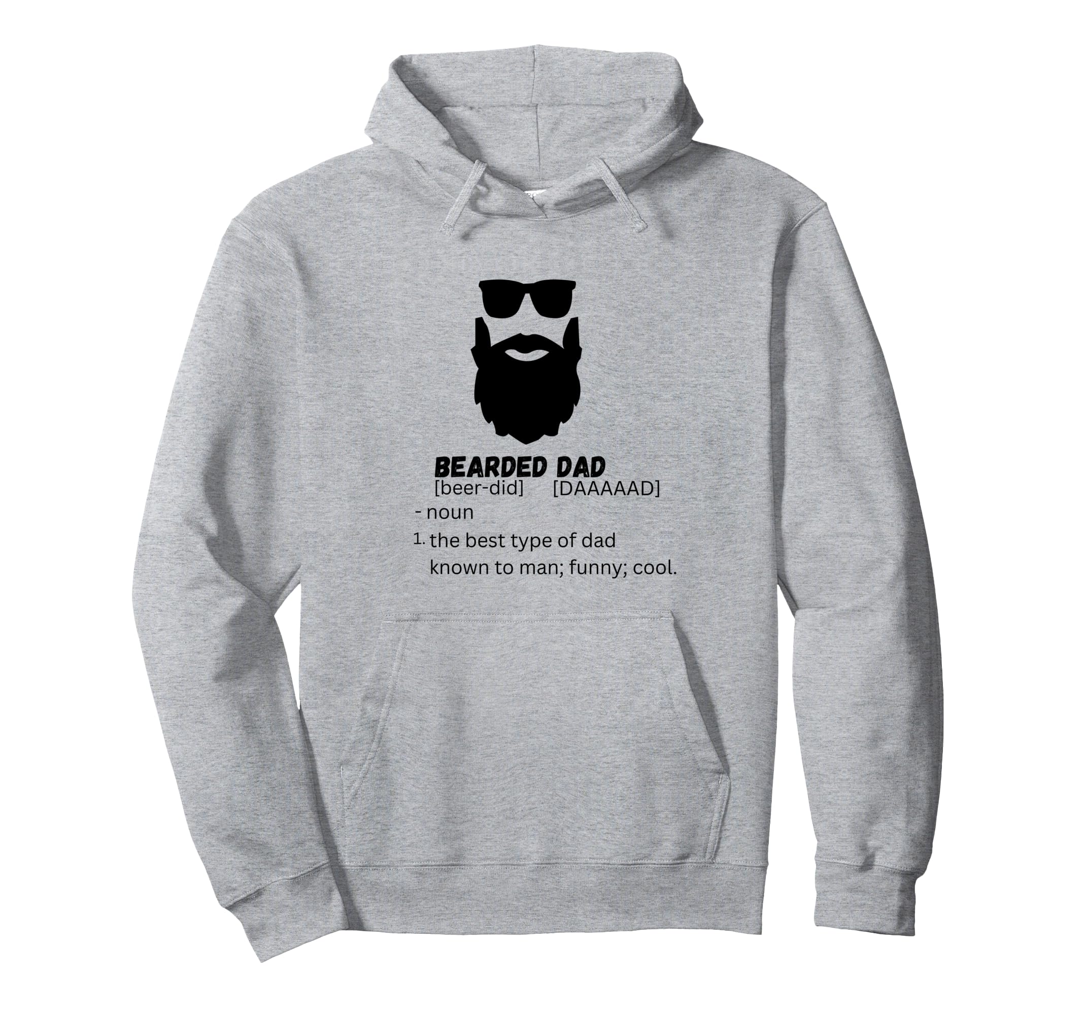 Bearded Dad Funny Dad Dad Beard Hoodie - Fun Novelty Design for Adults - T-Shirt, Sweatshirt, Hoodie