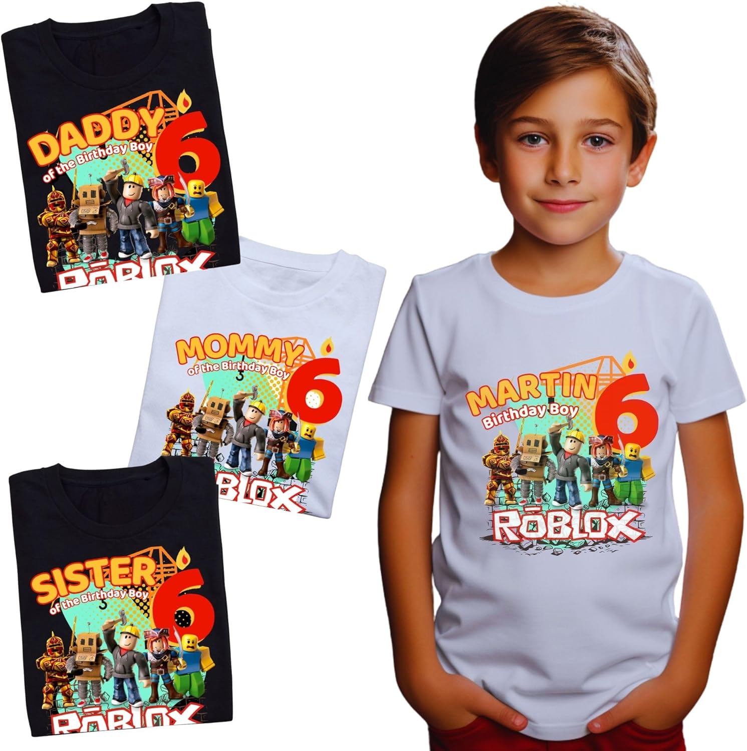 Custom Birthday Family Matching Personalized Robux - Adult & Kids T-Shirts, Sweatshirts & Hoodies apparel design preview 1