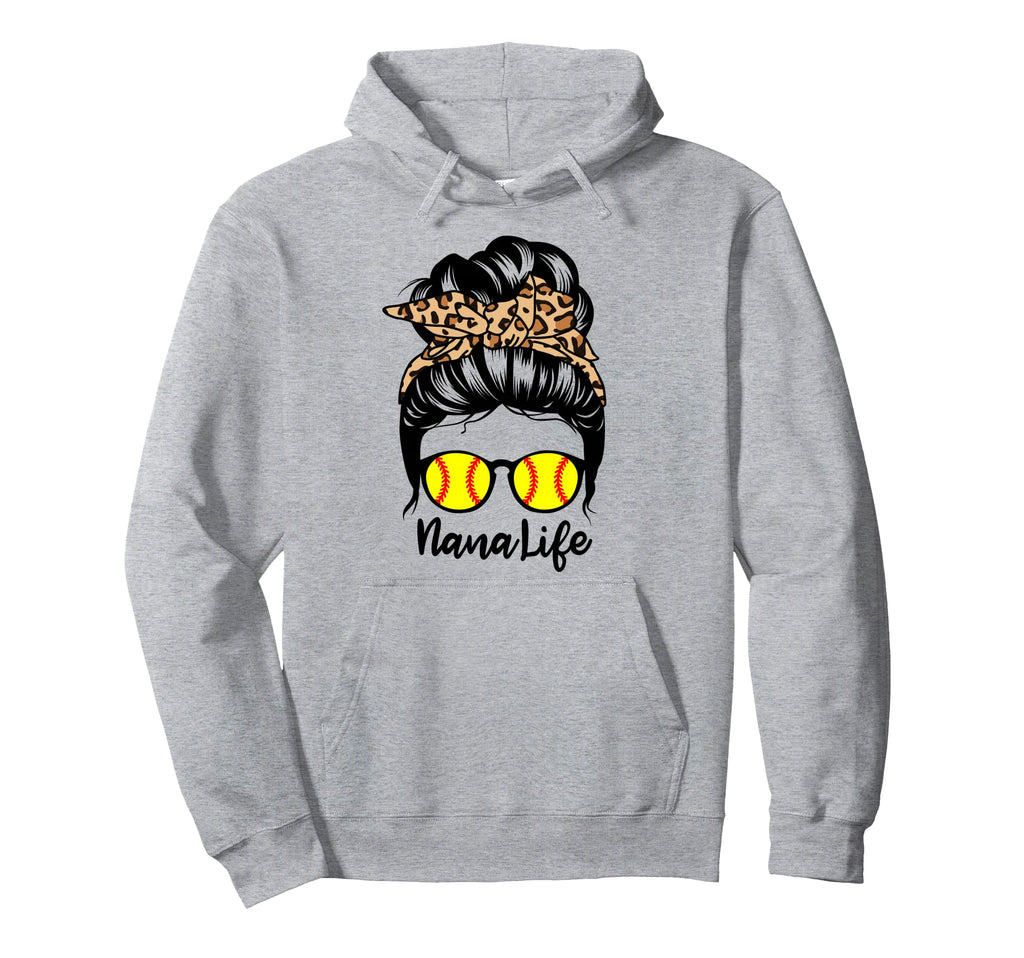 Nana Life Messy Bun Hair Funny Hoodie - Minimalist Print Men Women - T-Shirt, Sweatshirt, Hoodie