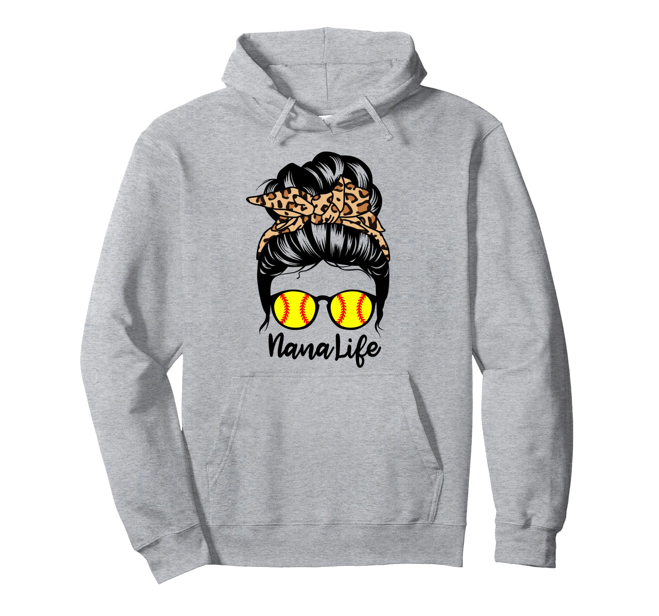 Nana Life Messy Bun Hair Funny Hoodie - Minimalist Print Men Women - T-Shirt, Sweatshirt, Hoodie