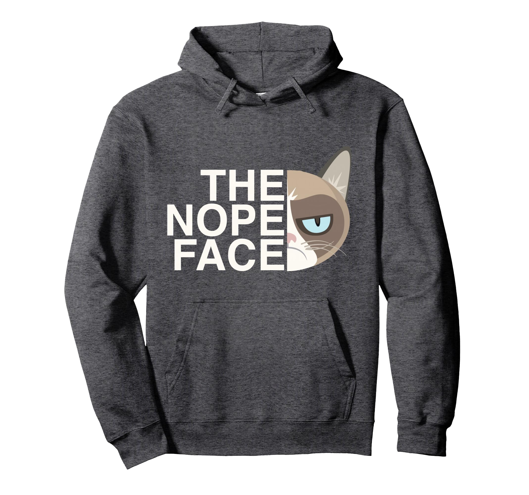 Nope Face Funny Lazy Cat Joke Hoodie - Novelty Apparel Unisex - T-Shirt, Sweatshirt, Hoodie