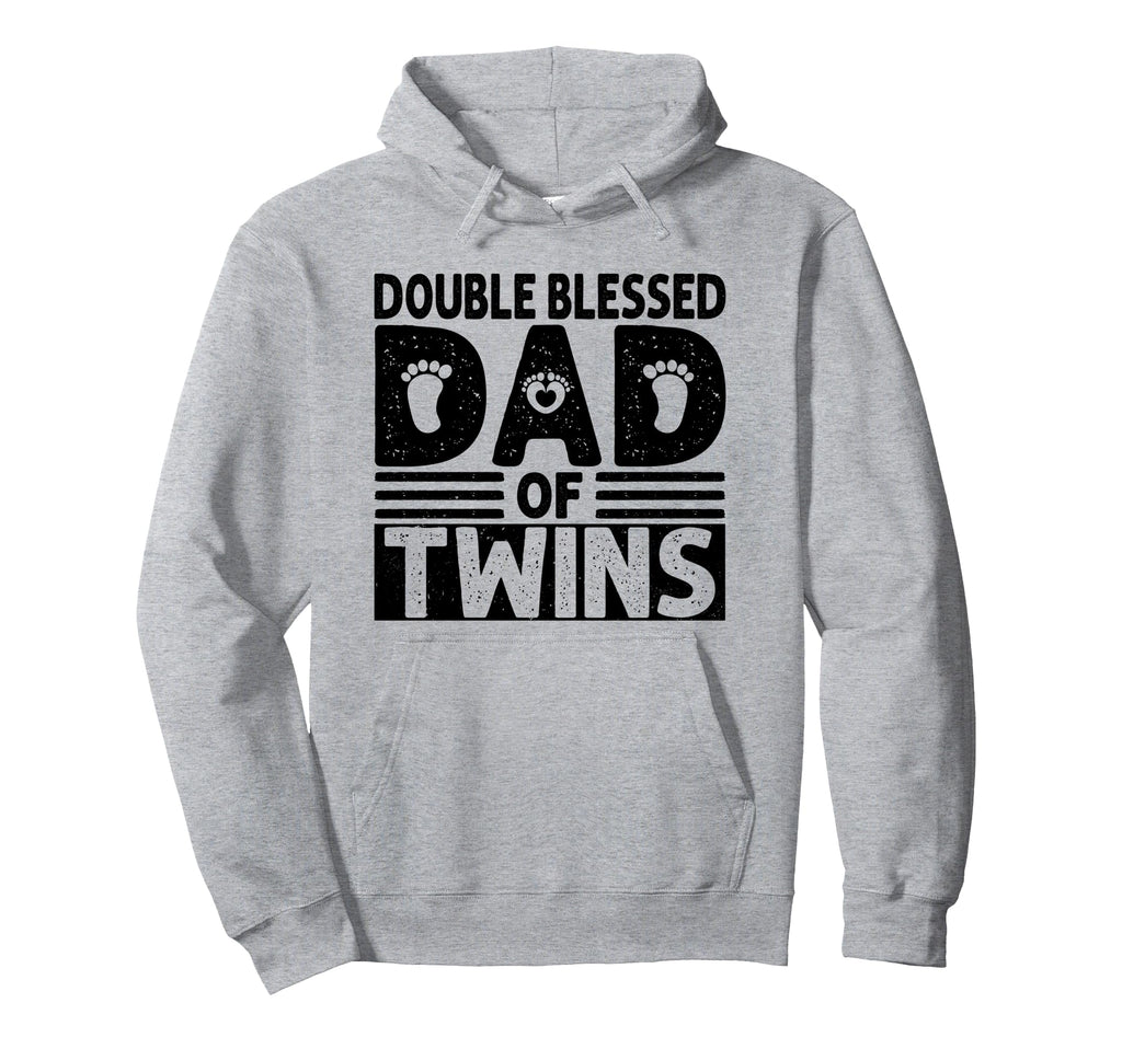 Double Blessed Dad Twins Father Day Hoodie - Graphic Print Men Women - T-Shirt, Sweatshirt, Hoodie