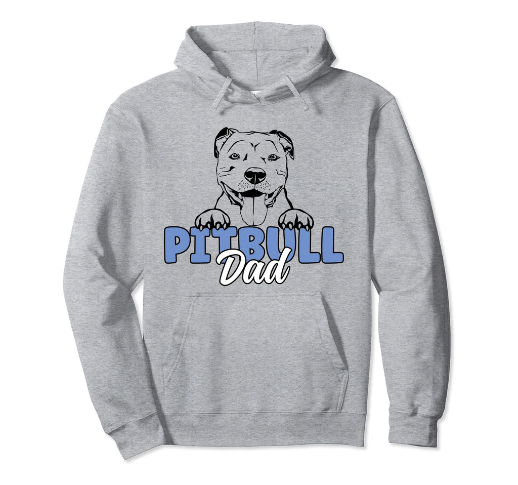 Pitbull Dad Dog Lover Pittie Dog Father Hoodie - Unique Graphic Men Women - T-Shirt, Sweatshirt, Hoodie
