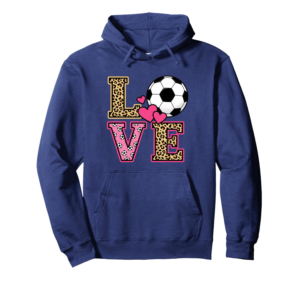 Love Leopard Soccer Ball Womens Hoodie - Custom Art Print for Adults - T-Shirt, Sweatshirt, Hoodie