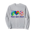 Soccer Tie Dye Peace Love Soccer Sweatshirt - Novelty Apparel for Adults - T-Shirt, Sweatshirt, Hoodie