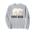 Papa Bear Two Cubs Polar Bear Dad Sweatshirt - Custom Art Print Men Women - T-Shirt, Sweatshirt, Hoodie