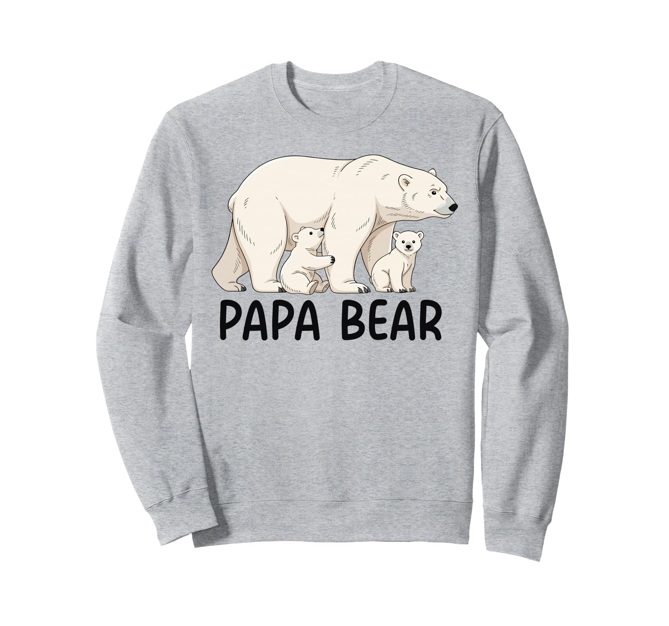 Papa Bear Two Cubs Polar Bear Dad Sweatshirt - Custom Art Print Men Women - T-Shirt, Sweatshirt, Hoodie