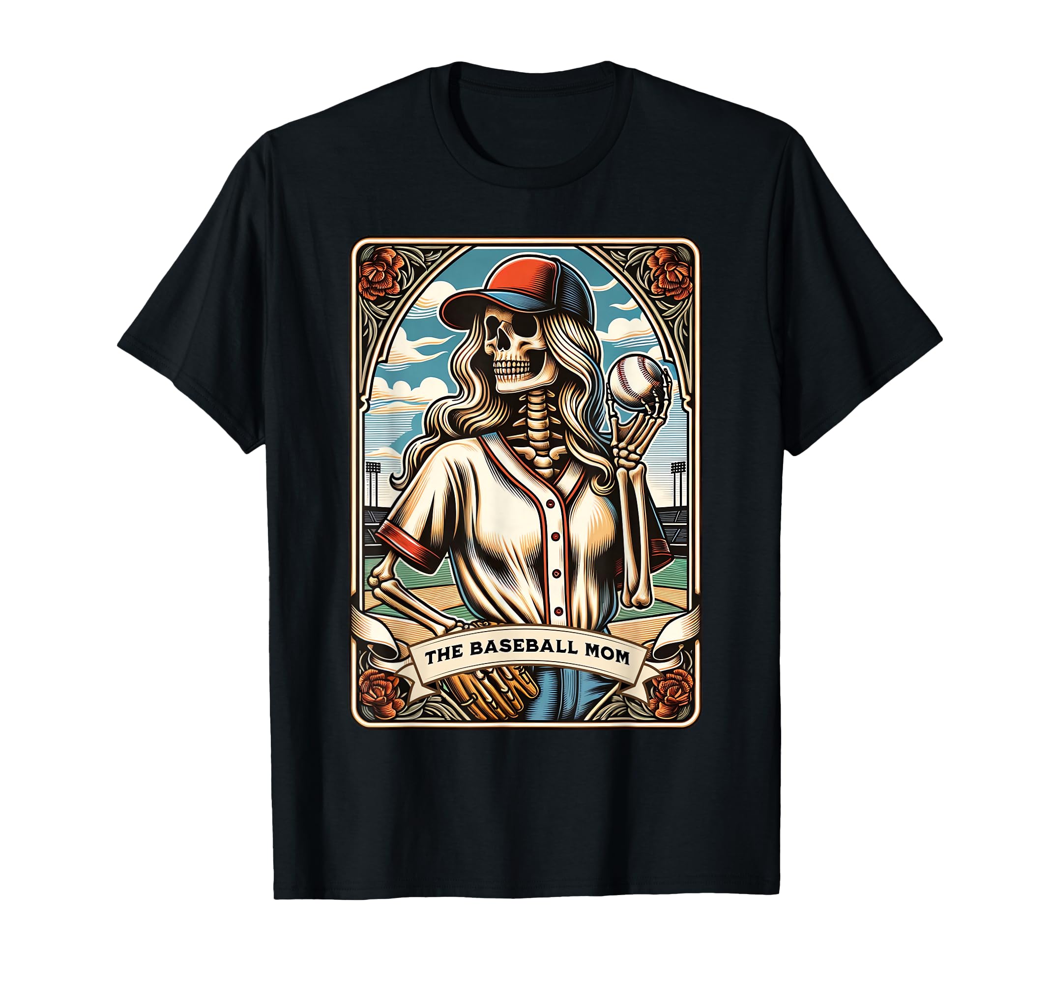 Baseball Mom Skeleton Tarot Card Mothers T-Shirt - Trendy Graphic Unisex - T-Shirt, Sweatshirt, Hoodie