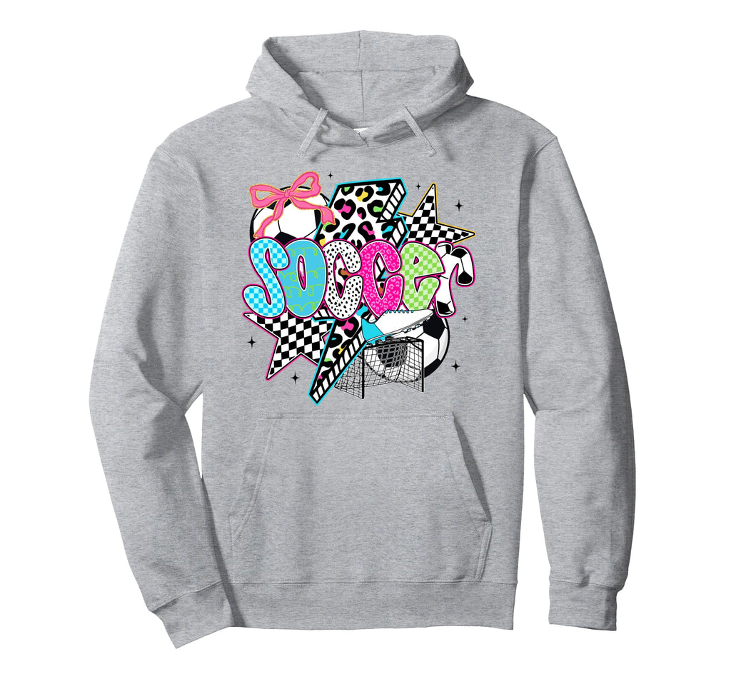 Soccer Coquette Bow Game Day Sports Hoodie - Novelty Apparel for Adults - T-Shirt, Sweatshirt, Hoodie