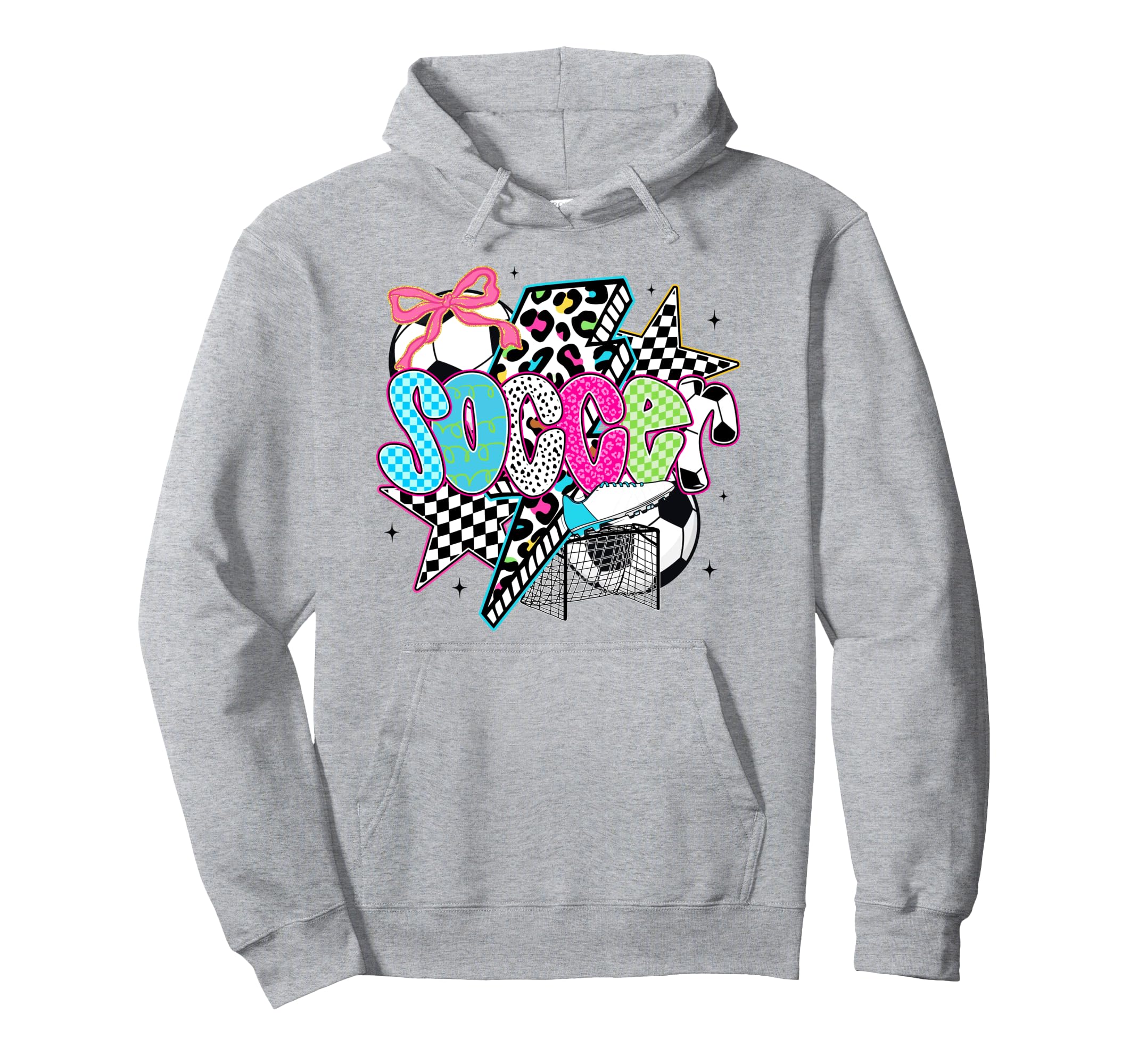 Soccer Coquette Bow Game Day Sports Hoodie - Novelty Apparel for Adults - T-Shirt, Sweatshirt, Hoodie