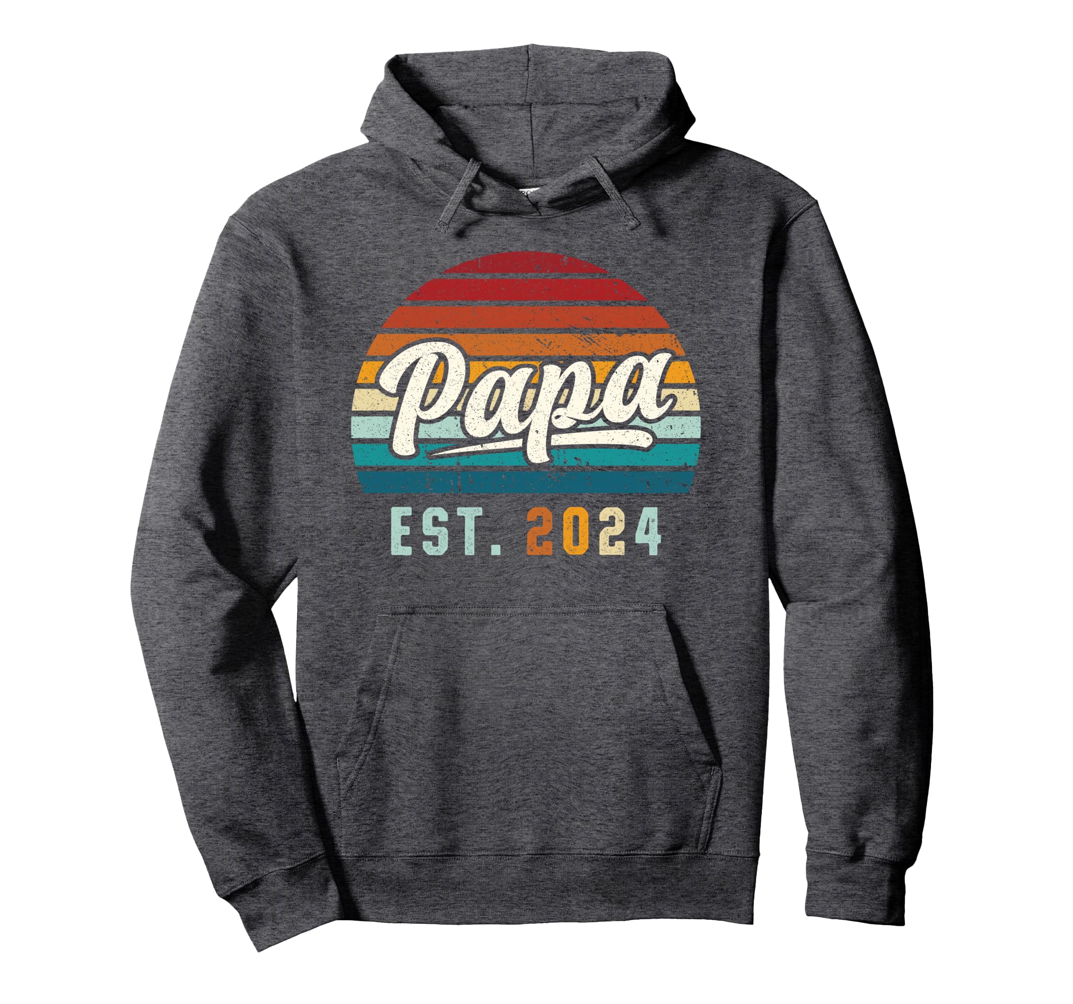 Papa Est 2024 New Dad First Time Hoodie - Aesthetic Graphic for Adults - T-Shirt, Sweatshirt, Hoodie
