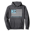 Kc Usa Flag Kansas City Blue Light Hoodie - Minimalist Print Men Women - T-Shirt, Sweatshirt, Hoodie