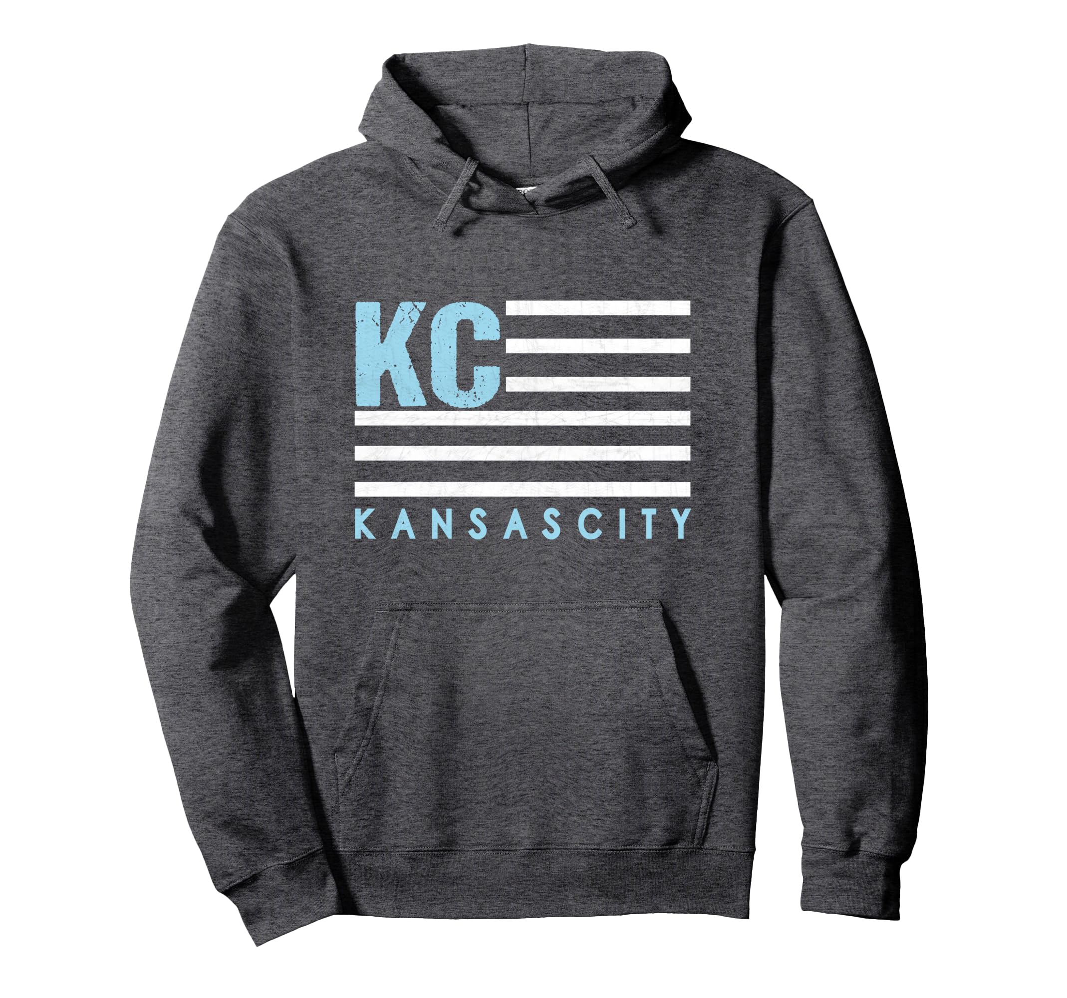 Kc Usa Flag Kansas City Blue Light Hoodie - Minimalist Print Men Women - T-Shirt, Sweatshirt, Hoodie