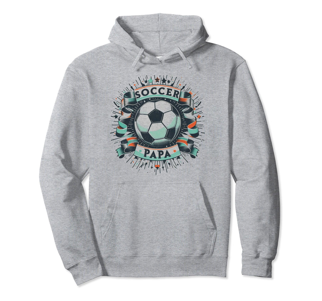 Soccer Papa Family Matching Dad Hoodie - Minimalist Print for Adults - T-Shirt, Sweatshirt, Hoodie