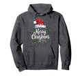 Merry Lights Red Santa Hat Family Hoodie - Graphic Print Men Women - T-Shirt, Sweatshirt, Hoodie