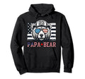 Papa Bear Funny Father Day Usa Hoodie - Novelty Apparel for Adults - T-Shirt, Sweatshirt, Hoodie