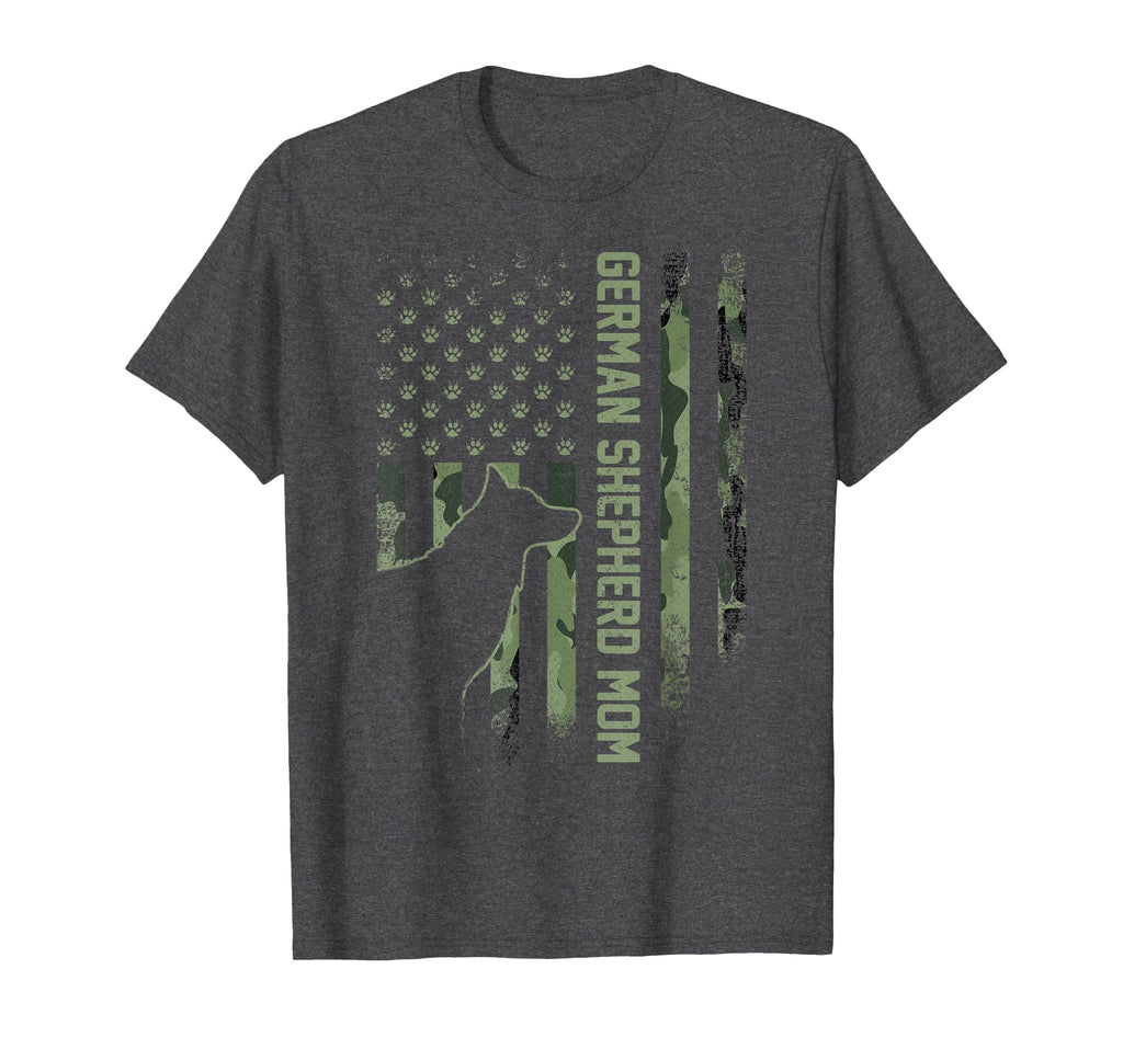 Usa Camo Flag Proud German Shepherd Mom T-Shirt - Streetwear Style Unisex - T-Shirt, Sweatshirt, Hoodie