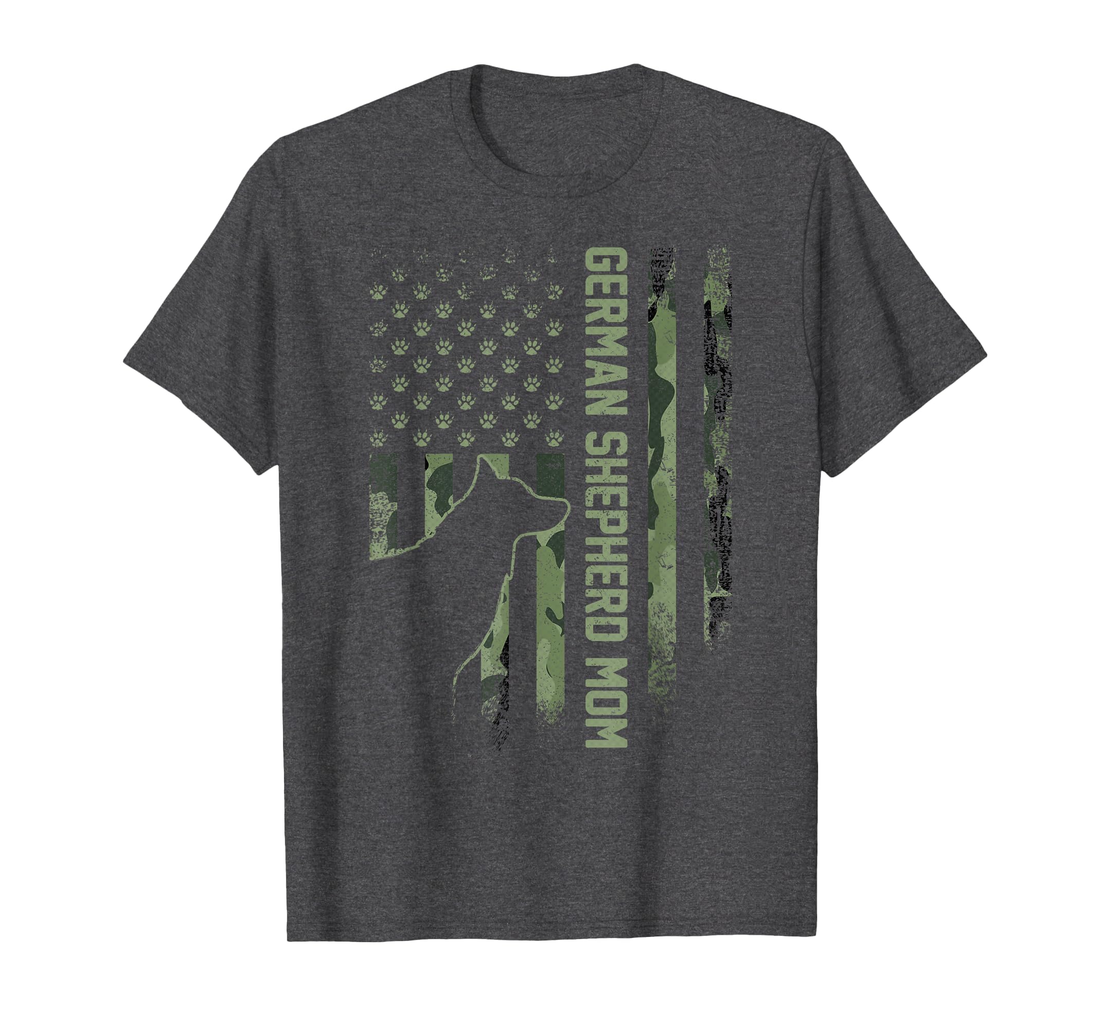 Usa Camo Flag Proud German Shepherd Mom T-Shirt - Streetwear Style Unisex - T-Shirt, Sweatshirt, Hoodie