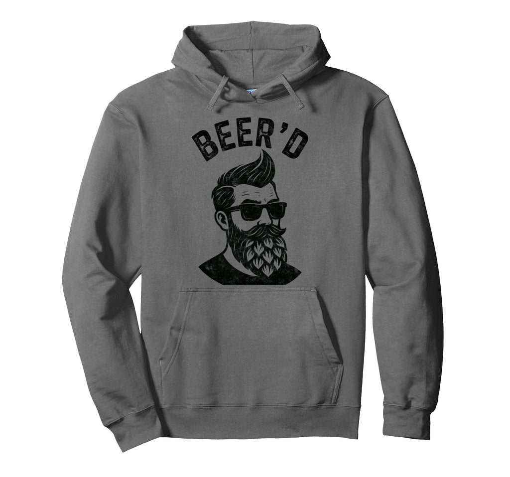 Beerd Hop Bearded Funny Craft Beer Hoodie - Minimalist Print Men Women - T-Shirt, Sweatshirt, Hoodie
