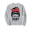 Aunt Life Messy Bun Hair Funny Swim Sweatshirt - Graphic Print for Adults - T-Shirt, Sweatshirt, Hoodie