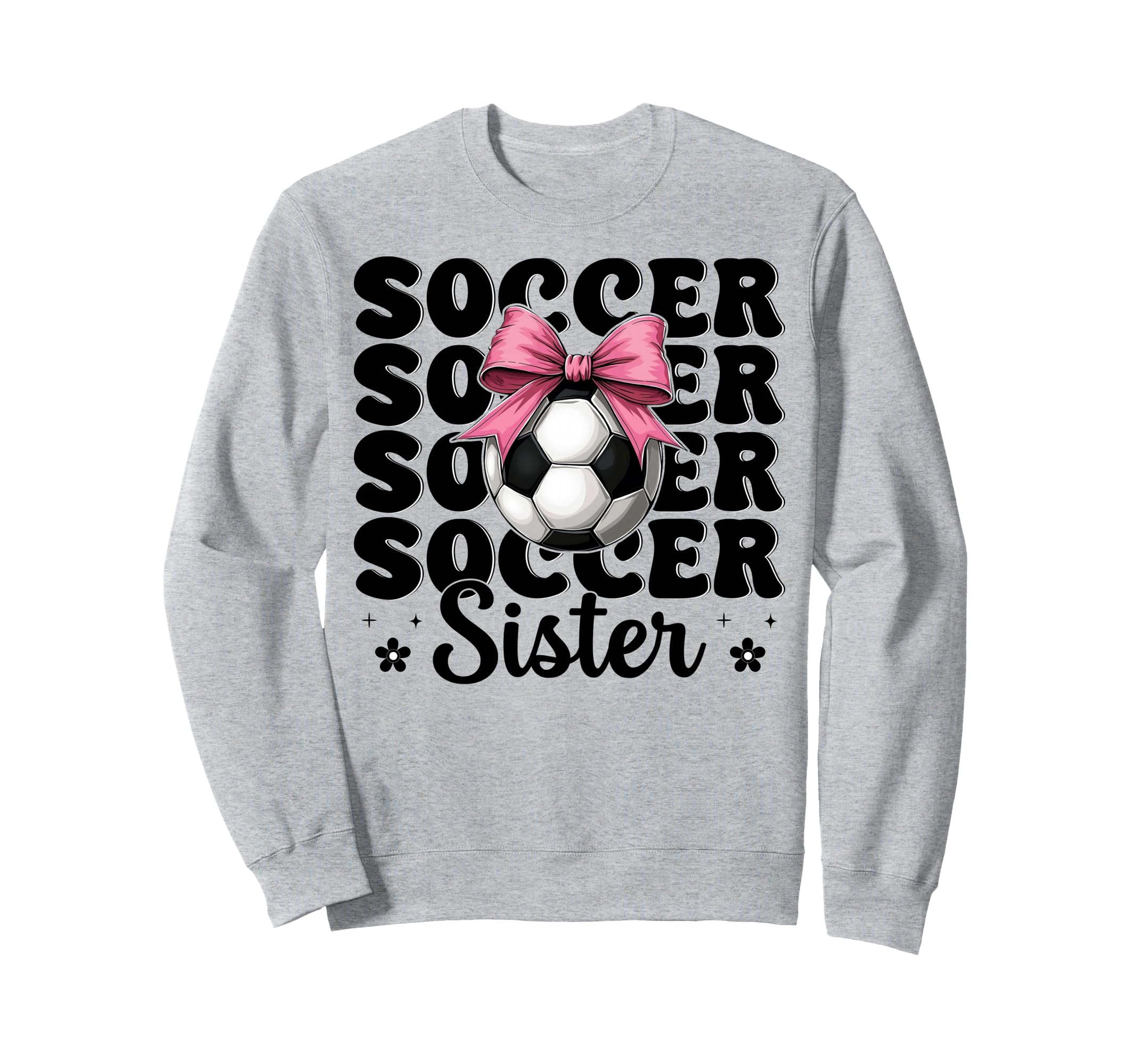 Soccer Sister Soccer Coquette Bow Sweatshirt - Minimalist Print for Adults - T-Shirt, Sweatshirt, Hoodie