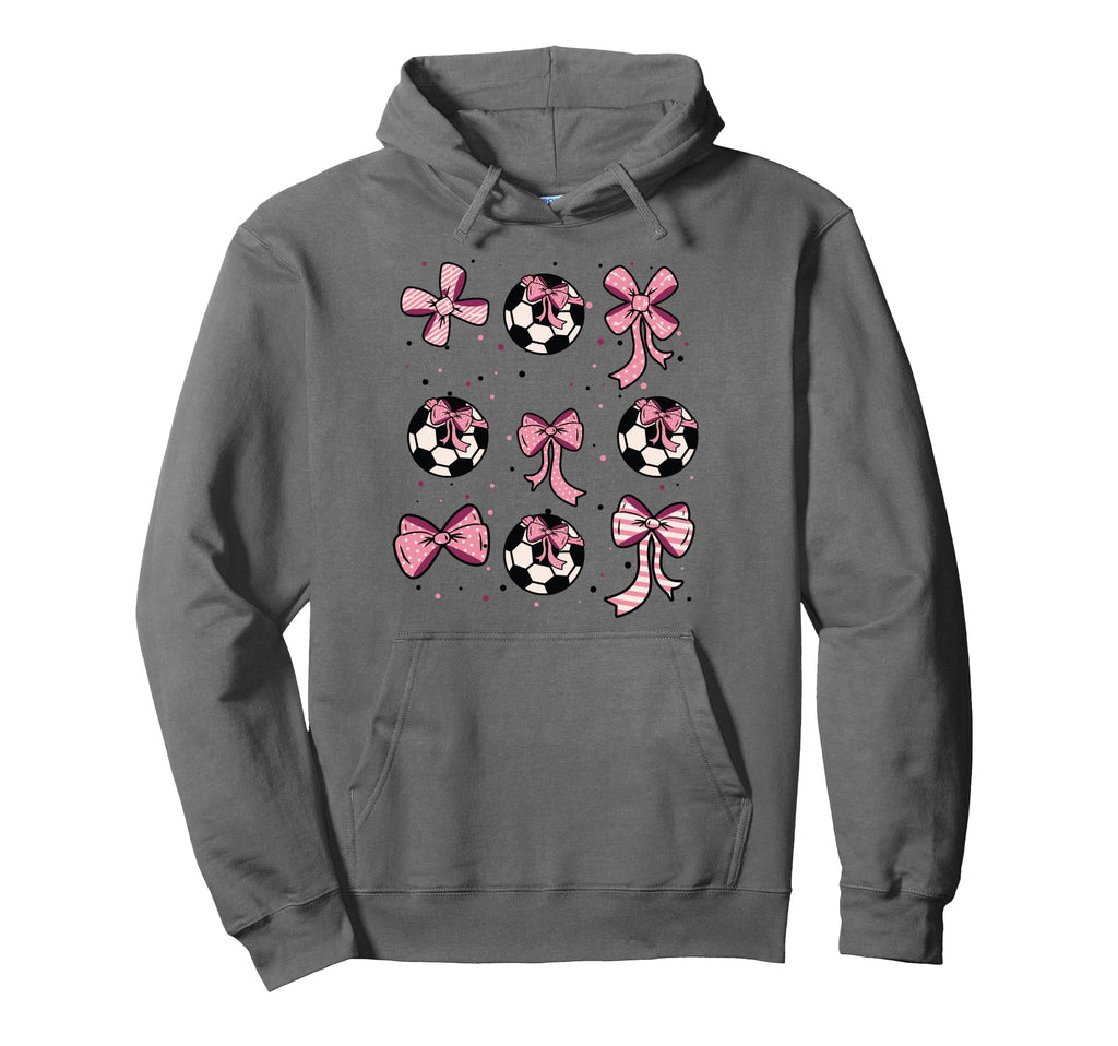 Soccer Ball Coquette Bow Game Day Hoodie - Minimalist Print Men Women - T-Shirt, Sweatshirt, Hoodie