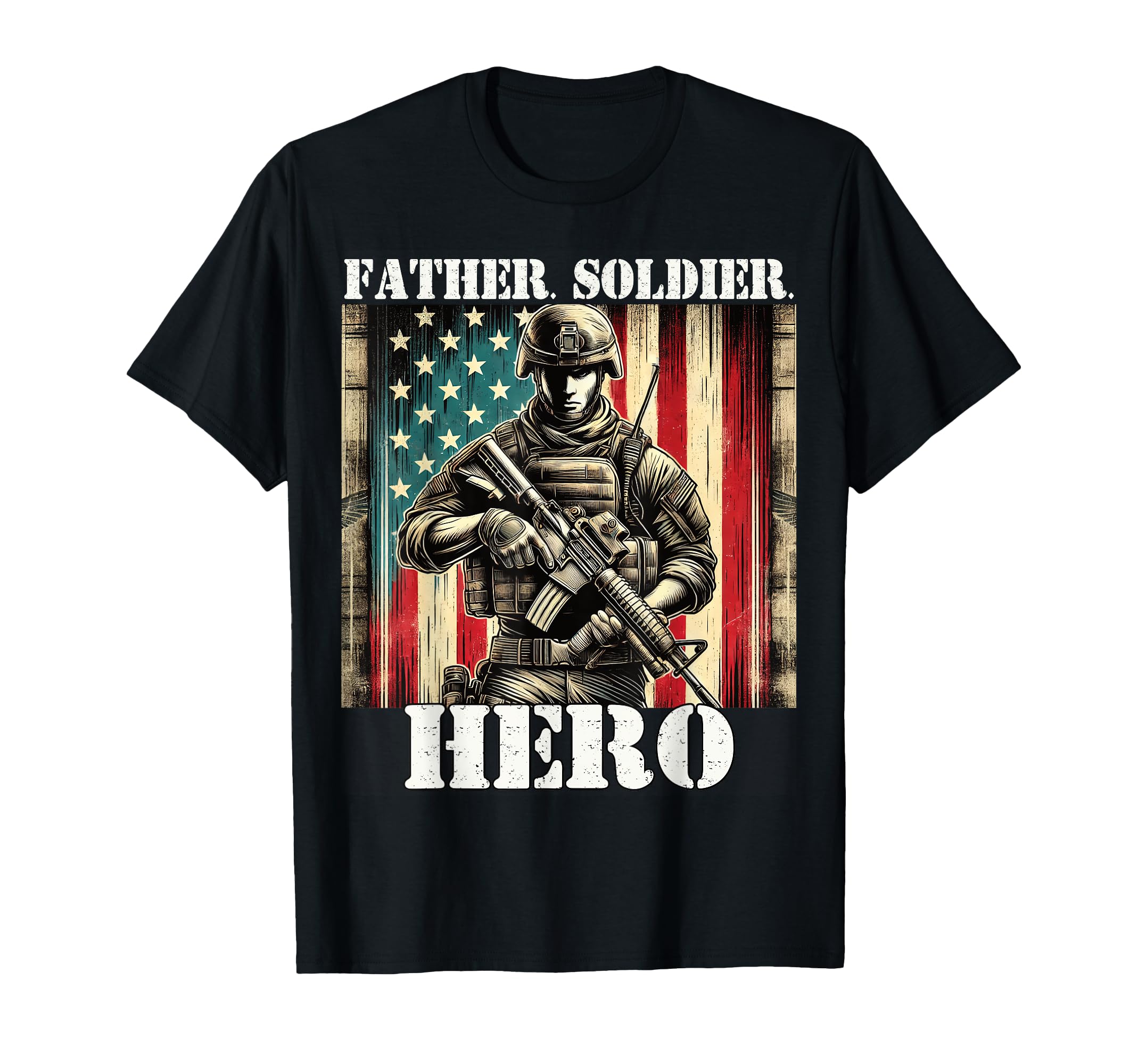 Proud Military Veteran Father T-Shirt - Fun Novelty Design for Adults - T-Shirt, Sweatshirt, Hoodie