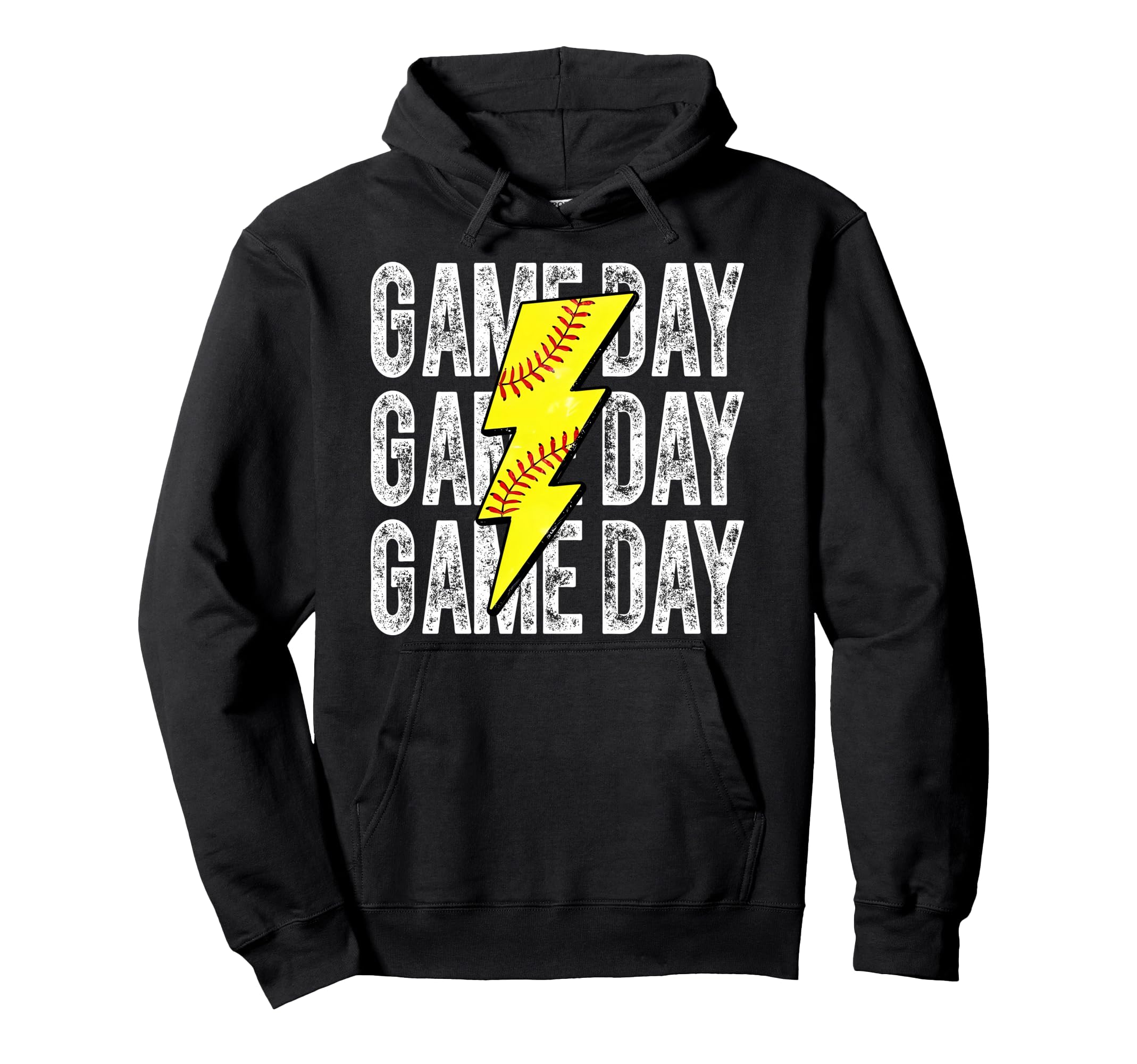 Game Day Softball Lightning Bolt Hoodie - Streetwear Style Men Women - T-Shirt, Sweatshirt, Hoodie