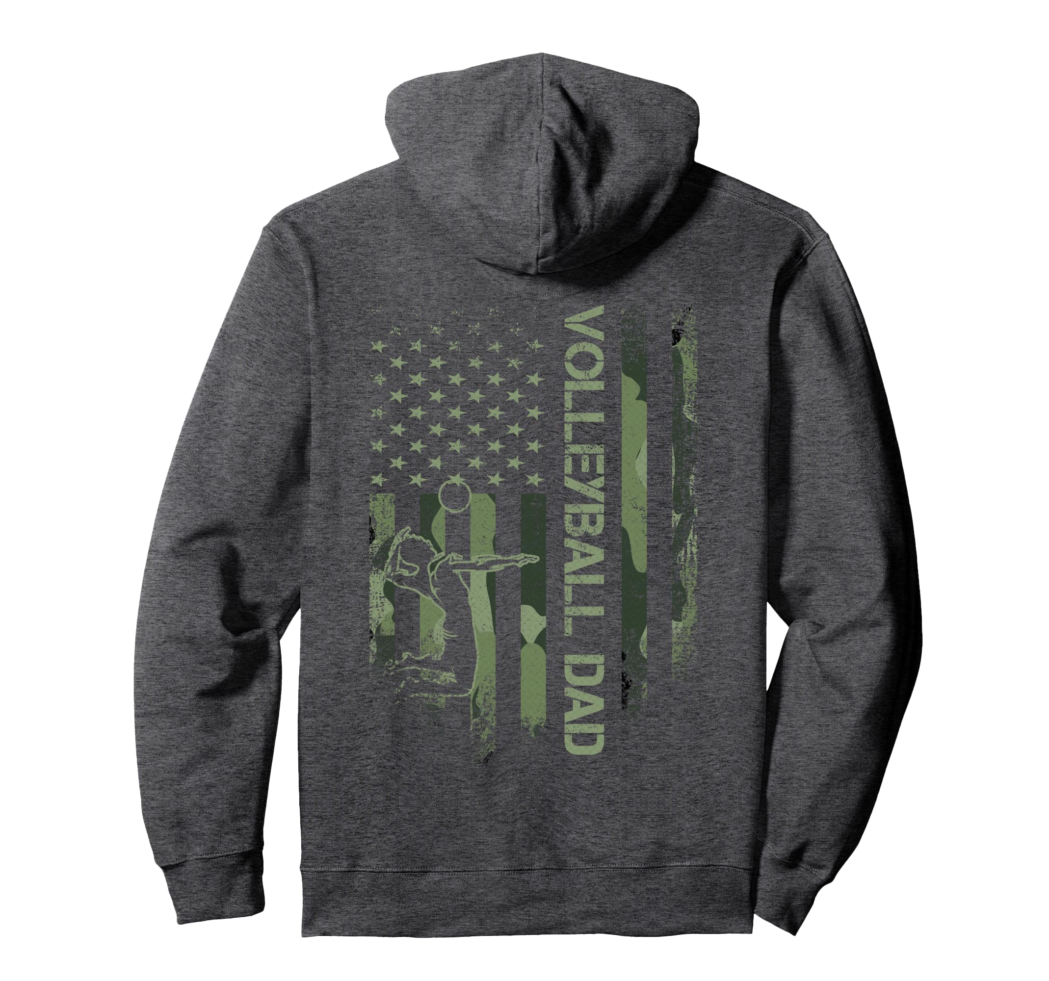 Usa Camo Flag Proud Volleyball Dad Hoodie - Casual Everyday Wear Men Women - T-Shirt, Sweatshirt, Hoodie