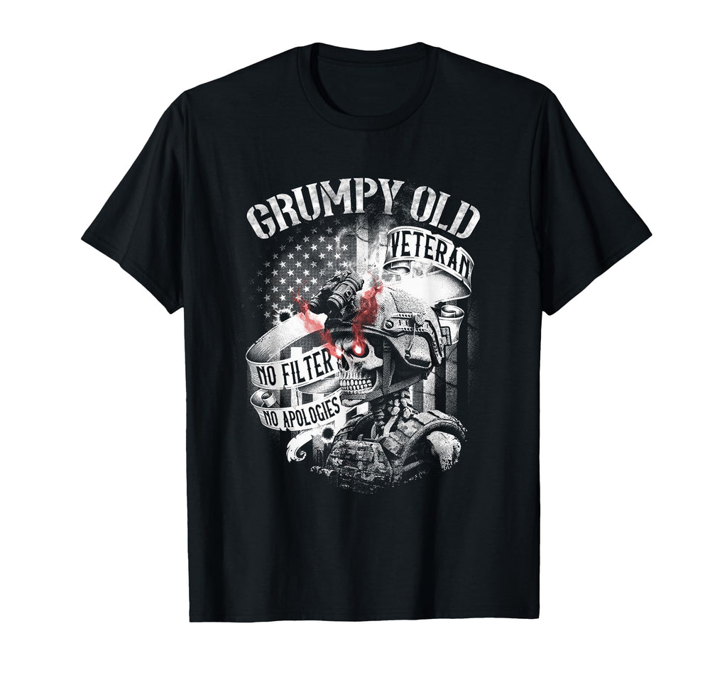 Grumpy Old Veteran Funny Patriotic T-Shirt - Custom Art Print Men Women - T-Shirt, Sweatshirt, Hoodie