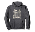 Frontal Semi Truck Trucker Hoodie - Trendy Graphic Men Women - T-Shirt, Sweatshirt, Hoodie