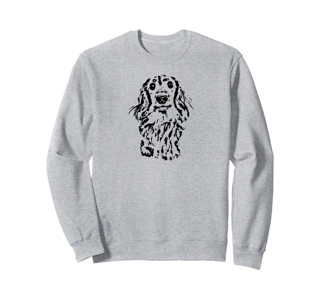 Dachshund Long Hair Wiener Dog Sweatshirt - Fun Novelty Design Unisex - T-Shirt, Sweatshirt, Hoodie