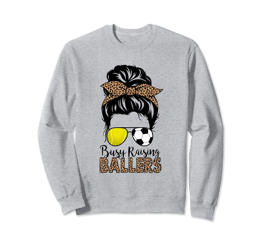 Tennis And Soccer Mom Messy Bun Sweatshirt - Minimalist Print Men Women - T-Shirt, Sweatshirt, Hoodie
