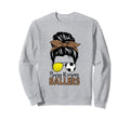 Tennis And Soccer Mom Messy Bun Sweatshirt - Minimalist Print Men Women - T-Shirt, Sweatshirt, Hoodie