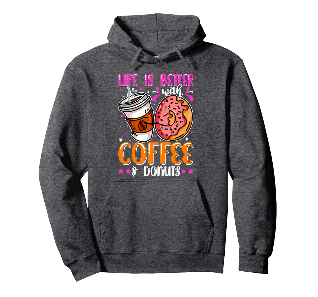 Funny Coffee And Donuts Lover Day Son Hoodie - Graphic Print Unisex - T-Shirt, Sweatshirt, Hoodie