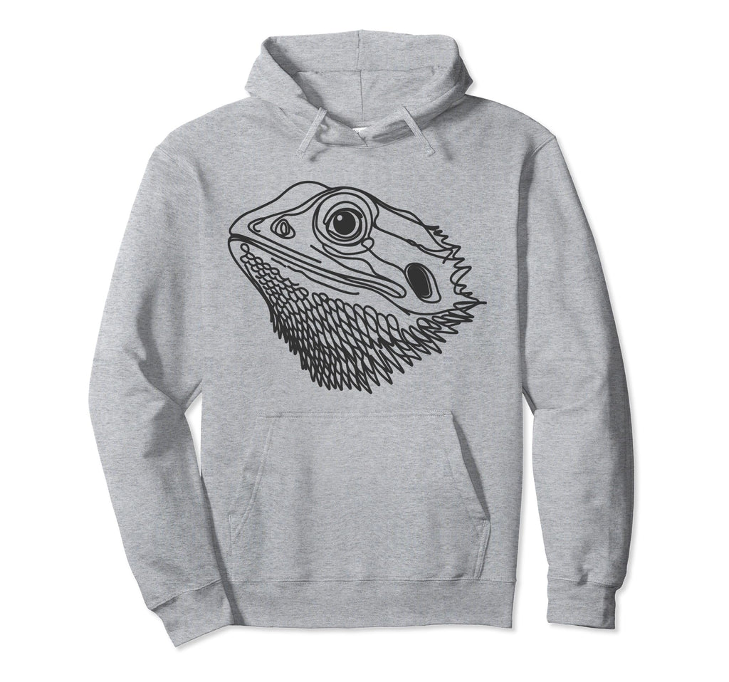 Line Art Dad Mom Bearded Dragon Hoodie - Graphic Print for Adults - T-Shirt, Sweatshirt, Hoodie