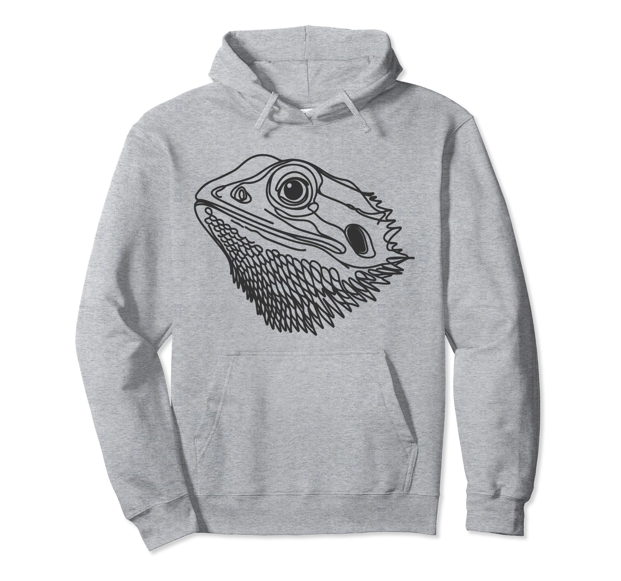 Line Art Dad Mom Bearded Dragon Hoodie - Graphic Print for Adults - T-Shirt, Sweatshirt, Hoodie