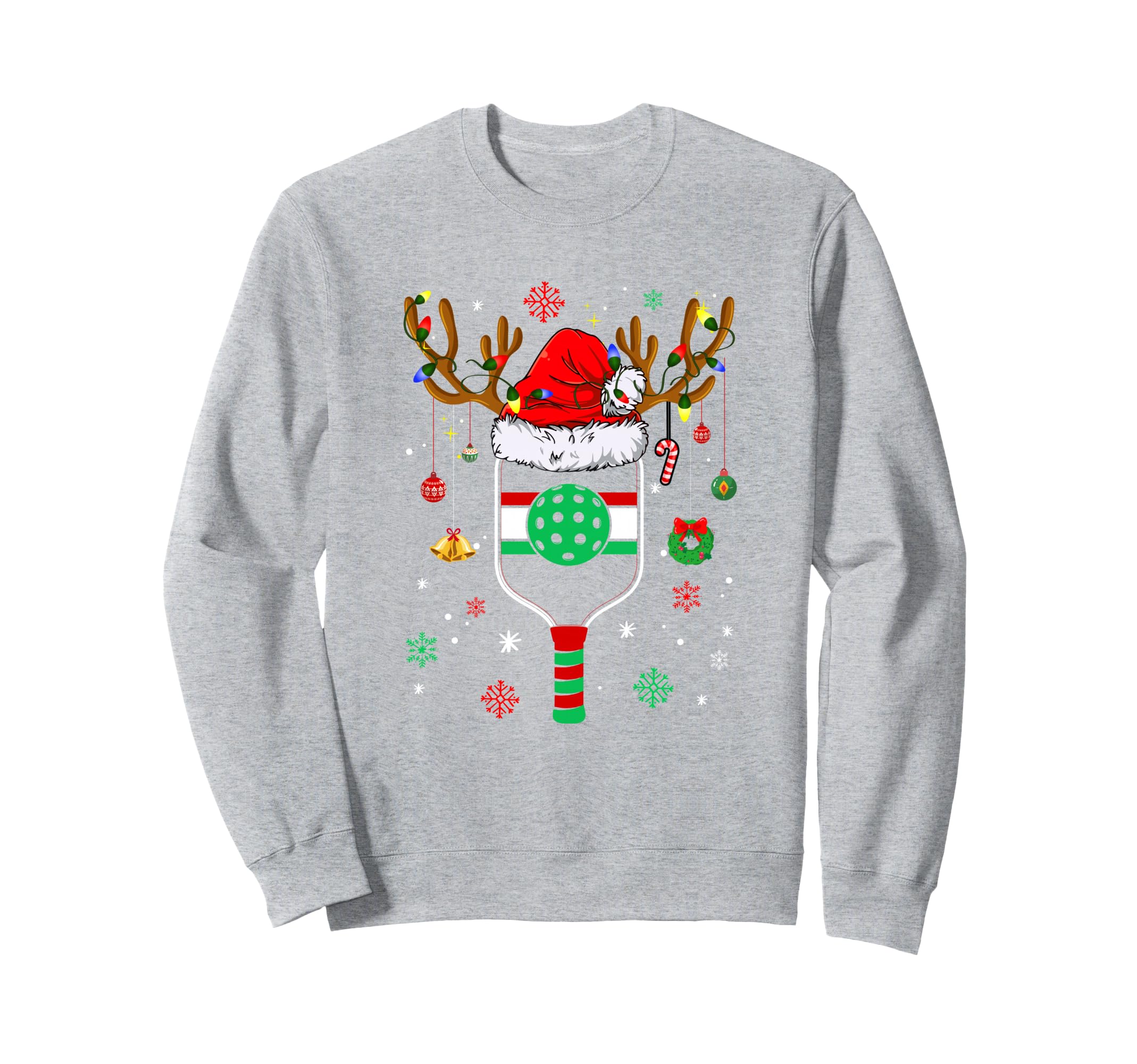 Pickleball Player Holiday Reindeer Sweatshirt - Unique Graphic Unisex - T-Shirt, Sweatshirt, Hoodie