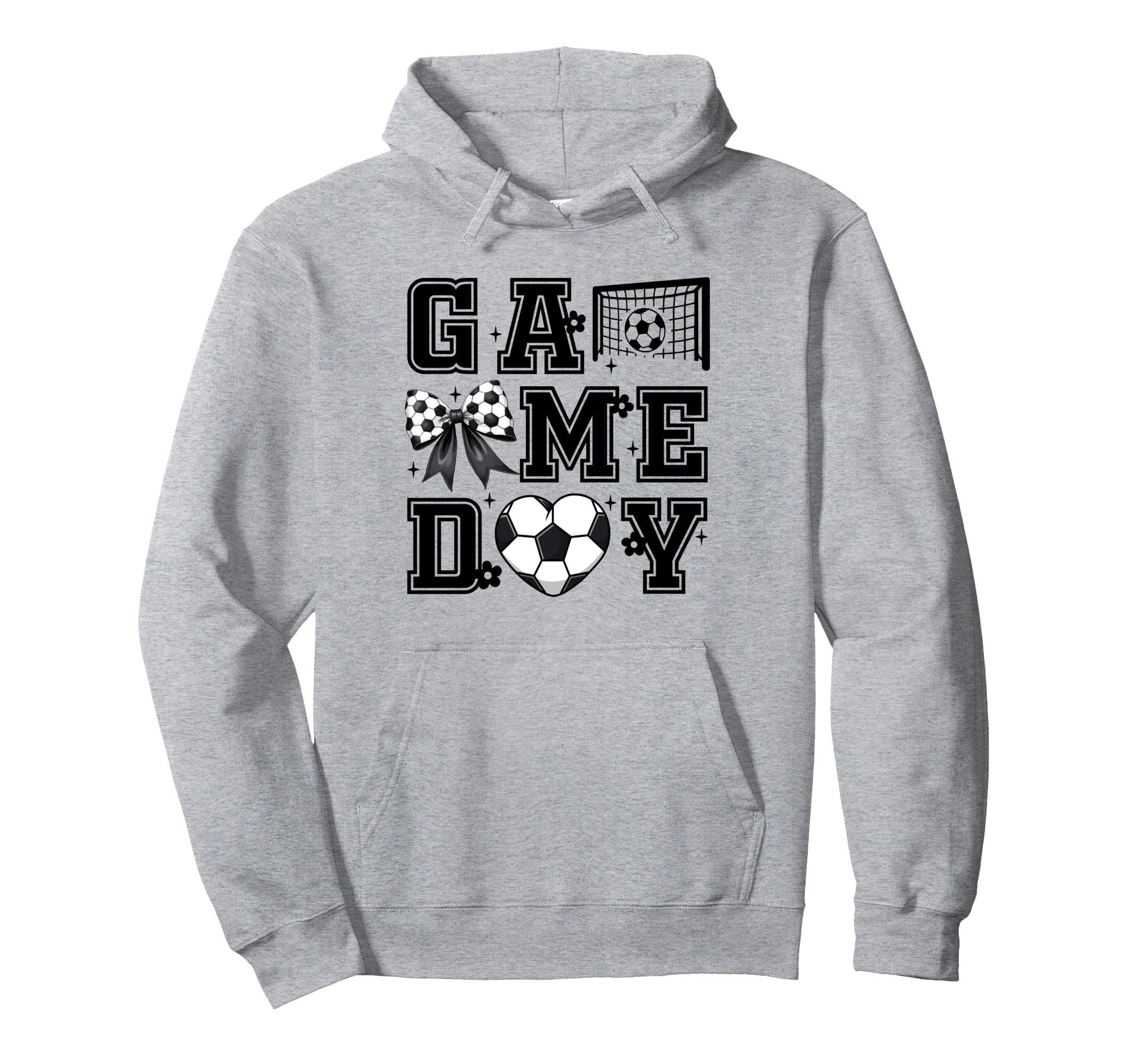 Soccer Game Day Coquette Bow Funny Hoodie - Novelty Apparel for Adults - T-Shirt, Sweatshirt, Hoodie