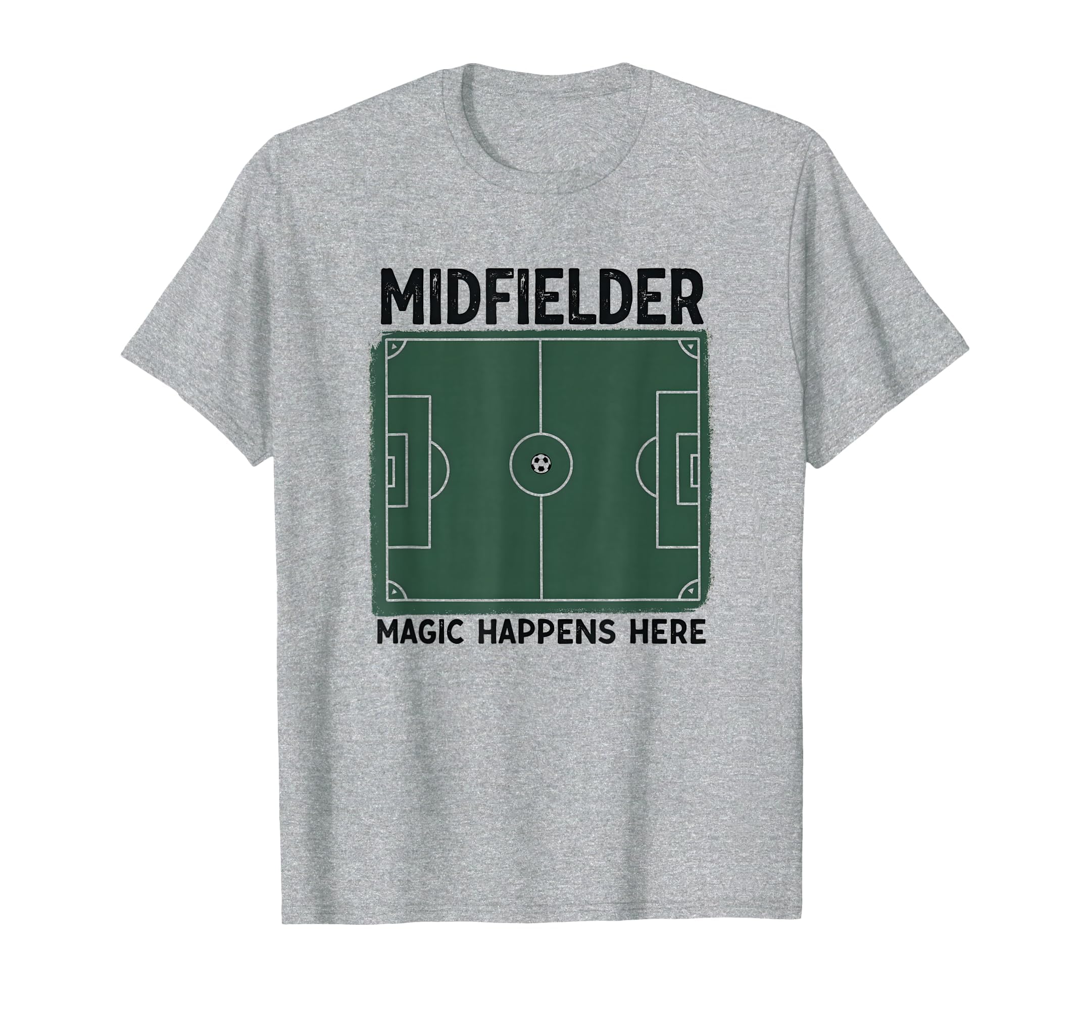 Midfielder Magic Happens Here Soccer T-Shirt - Custom Art Print for Adults - T-Shirt, Sweatshirt, Hoodie